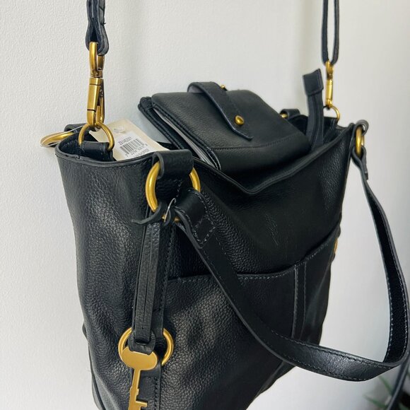 Fossil Sam Shopper Tote & Wallet in Black NWT - Picture 5 of 10